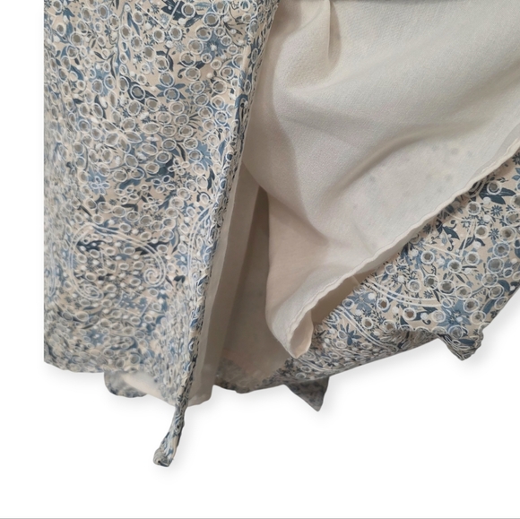 NWT ZARA Dress Medium Blue White Floral Tie Waist Women’s - Picture 12 of 16